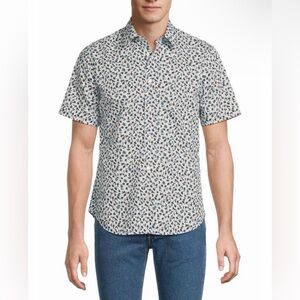 ♦️Paul Smith♦️ Printed Cotton Button-Down Shirt 👔 Slim Fit | Blue Floral 💙 SMALL